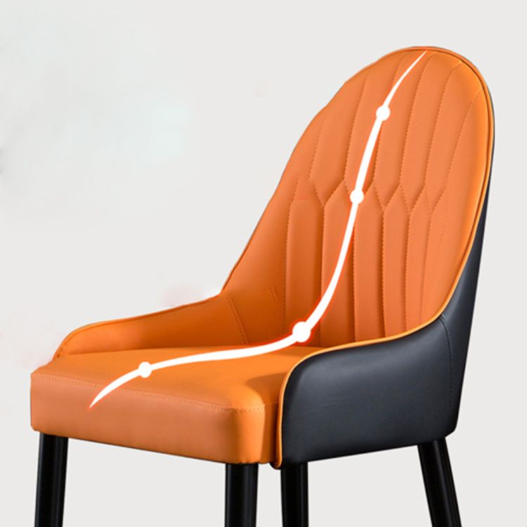 Solid Back Chair Scandinavian Style Arm Leather Dining Side Chairs Clearhalo 'Dining Chairs' 'Dining Tables & Seating' 'dining_chair' 'furn' 'furn_dining_chair' 'Furniture' 'Kitchen & Dining Furniture' 1200x1200_0216fa31-411a-4062-8841-3b2abf13bf43