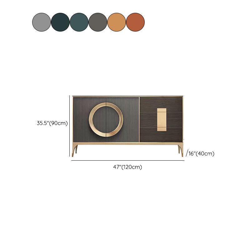 Credenza a scaffalatura regolabile con scheda laterale contemporanea con cassetti e armadi