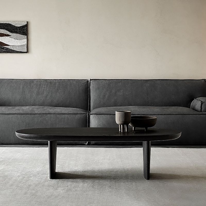 Modern Black Solid Wood Coffee Table with Wooden Base Bunching Tables Clearhalo 'Coffee & Accent Tables' 'Coffee Tables' 'coffee_tables' 'furn' 'furn_coffee_tables' 'Furniture' 'Living Room Furniture' 1200x1200_021afea4-f408-4ddc-9a07-e1b8d99ec18e
