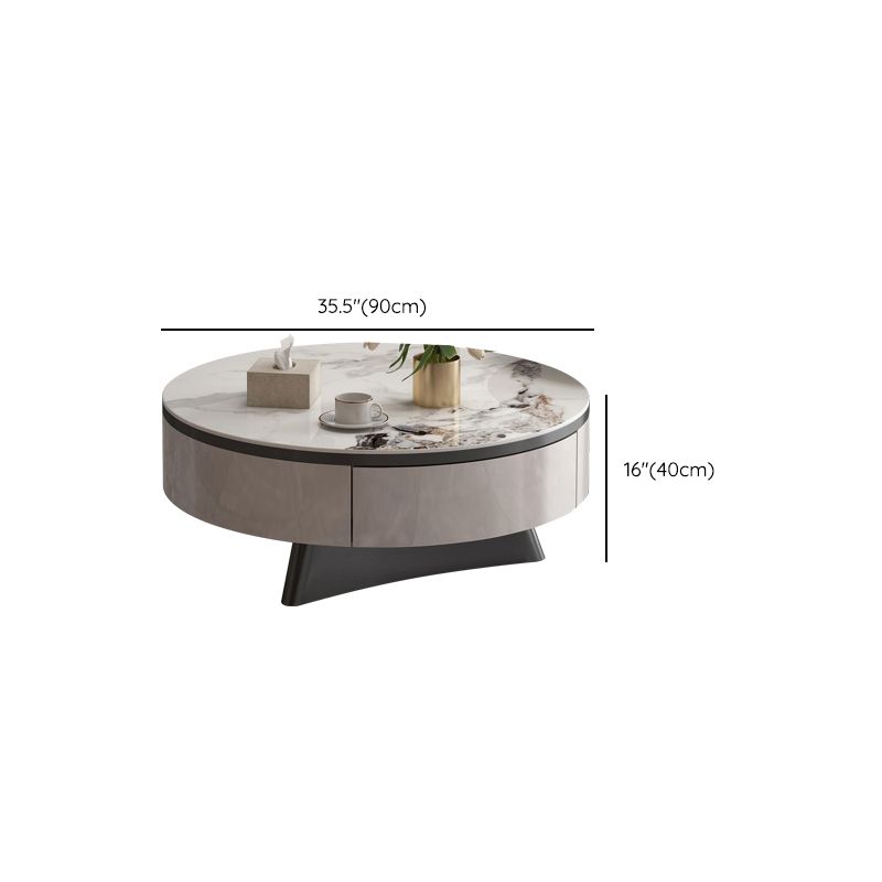 Round Slate Coffee Cocktail Table Pedestal Coffee or End Table with Storage Clearhalo 'Coffee & Accent Tables' 'Coffee Tables' 'coffee_tables' 'furn' 'furn_coffee_tables' 'Furniture' 'Living Room Furniture' 1200x1200_021c4071-e55a-49ba-9c02-f3c4f0a0e890