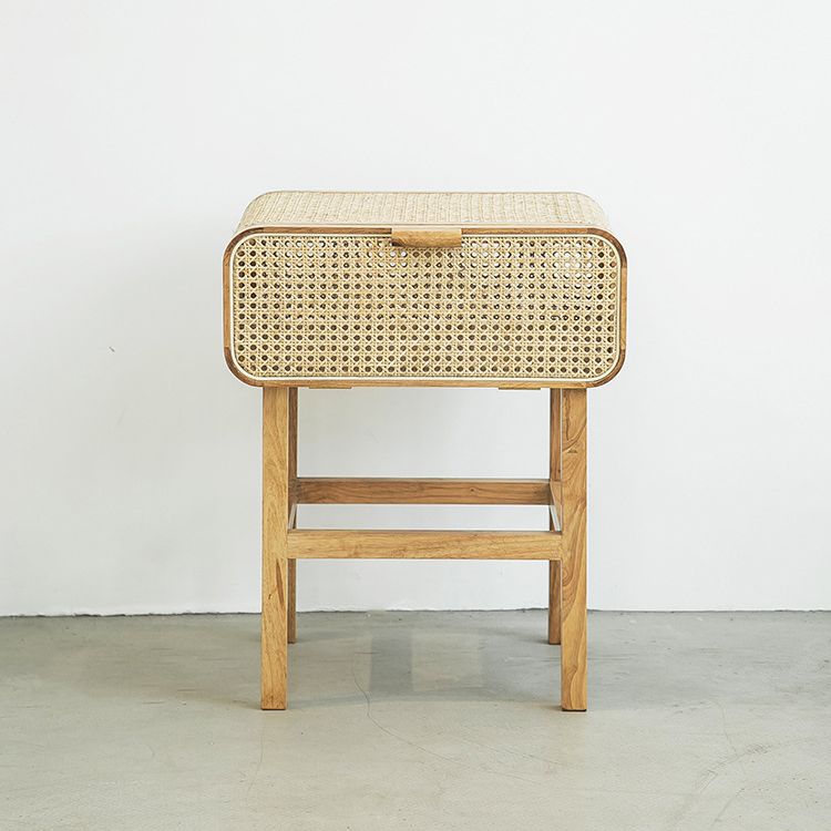 23,62 "Tableau de nuit d'armoire de chevet de rotin avec porte avec porte