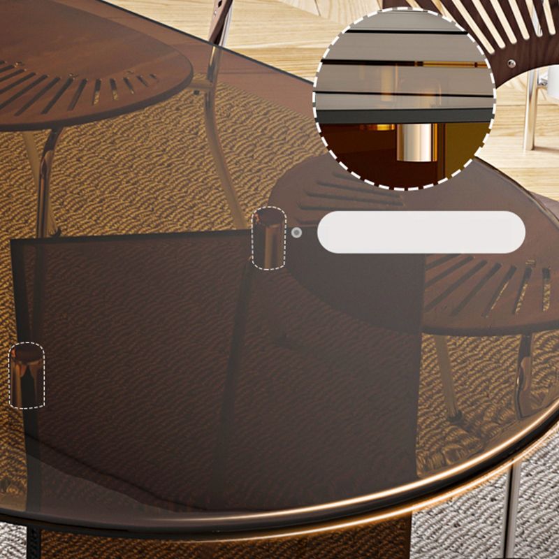 Oval Glass Dining Table Simplicity Double Pedestal Table for Dining Room Clearhalo 'Dining Tables & Seating' 'Dining Tables' 'dining_table' 'furn' 'furn_dining_table' 'Furniture' 'Kitchen & Dining Furniture' 1200x1200_021d3056-34c1-47f1-b910-b3ca6d618143