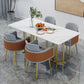 Modern Sintered Stone Top Standard Dining Set White Rectangle Shape Dining Set with Double Pedestal Clearhalo 'Dining Room Sets' 'Dining Tables & Seating' 'dining_room_set' 'furn' 'furn_dining_room_set' 'Furniture' 'furniture_dining_room_set' 'Kitchen & Dining Furniture' 'kitchen&dining_furn' 'kitchen' 1200x1200_021e3623-3f99-4a06-87dc-c2f28c845b08