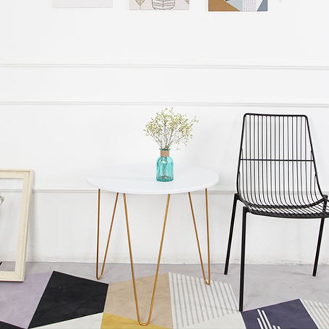 Contemporary 3 Legs Metal End Table Round Side End Table for Living Room