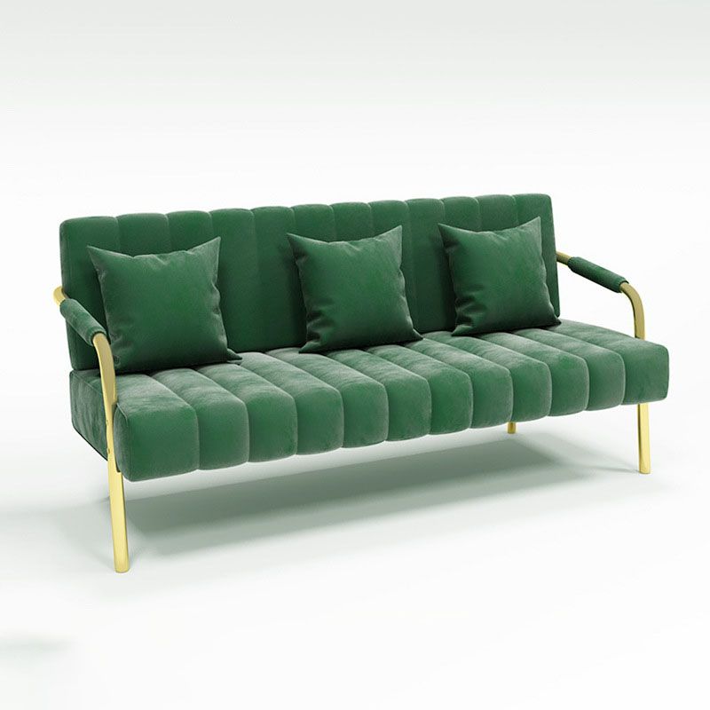Cousier le canapé en velours arrière de 28,35 "High Metal Square Sofa