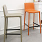 Modern Armless Faux Leather Low Back Bar Stools with Metal Base
