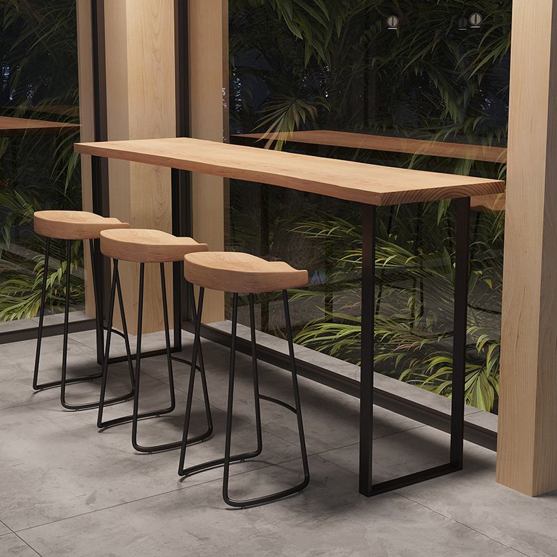 Modern Rectangular Bar Table Set 1/4 Pieces Wooden Counter Table with Backless Stools Clearhalo 'Bar Furniture' 'furn' 'furn_home_bar_bar_sets' 'Furniture' 'Home Bars & Bar Sets' 'home_bar_bar_sets' 'Kitchen & Dining Furniture' 1200x1200_0220dc8b-4172-419f-8c3c-79db1a1ecef6