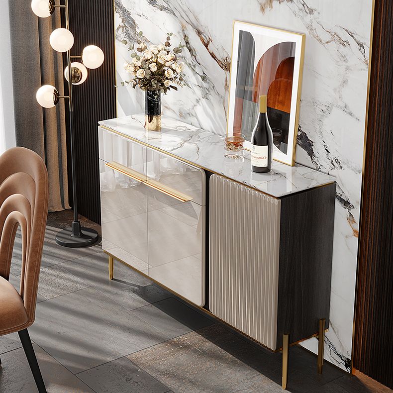 Gabinetto della sideboard del salotto in legno Glam Glam Buffet Server con archiviazione e cassetto