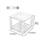 棚付きの石の上端テーブルグラムフレームソファのサイドテーブルリビングルーム