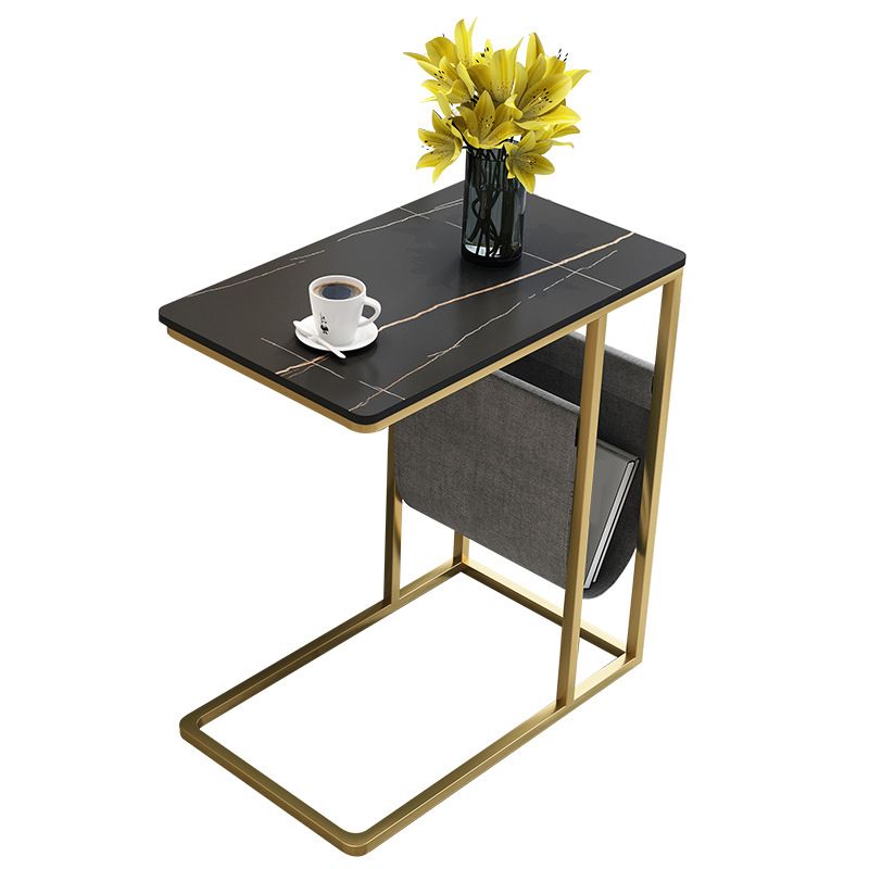 24,4 "hoher Ironcraft C Bodentisch Rechteckig Faux Marmor Top End Table mit Lagerung