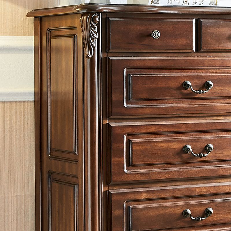 茶色の中世のモダンなソリッドウッドチェスト長方形のアクセントチェスト