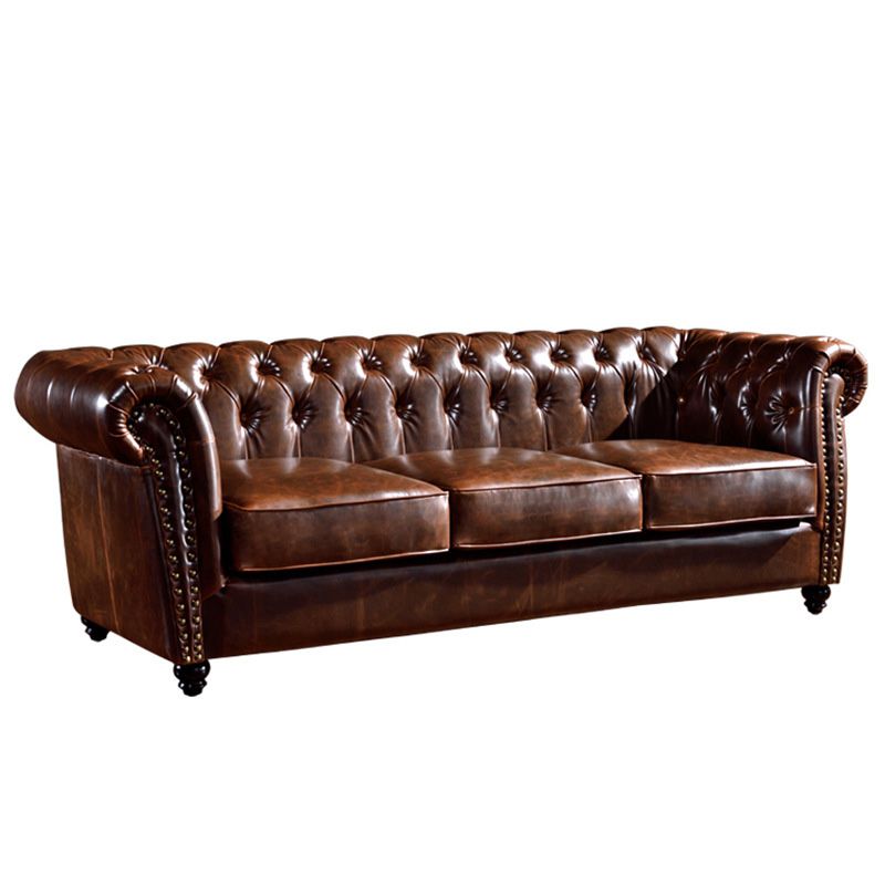 Traditional Flared Arm Sofa Tufted Cushions Seating in Dark Brown Clearhalo 'furn' 'furn_sofas' 'Furniture' 'Living Room Furniture' 'Sofa' 'sofas' 1200x1200_0224ed59-e299-4c64-859b-29746bad5d20