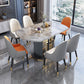 Modern 1/4/5/7 Pieces Dining Furniture Stone Round Dining Chairs Set in White