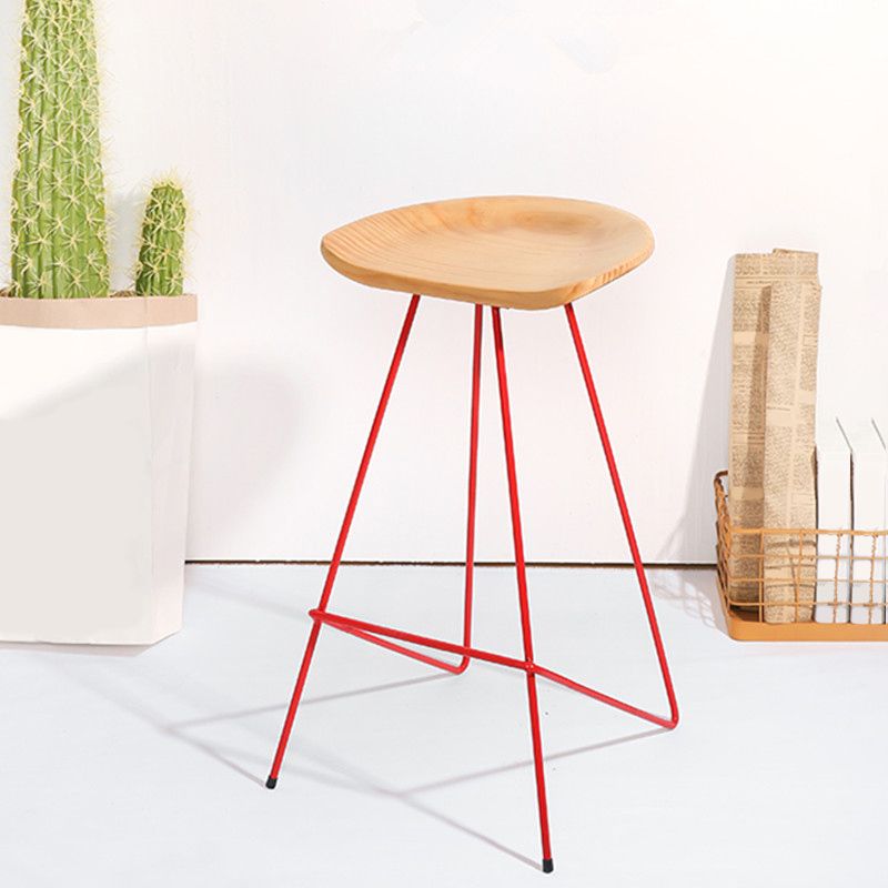 Modern Solid Wood Counter Stool Armless Bar Stool with Footrest Clearhalo 'Bar Furniture' 'Bar Stools' 'bar_stools' 'furn' 'furn_bar_stools' 'Furniture' 'Kitchen & Dining Furniture' 1200x1200_02271dff-d847-4131-80ee-4ad200922d3f