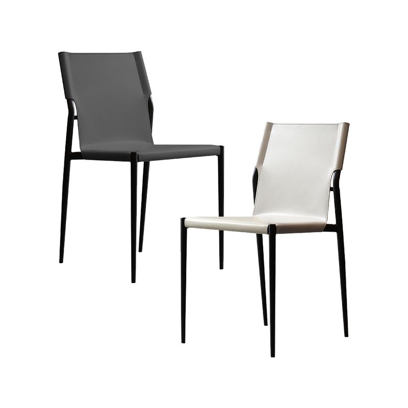 Faux Leather and Metal Dining Room Chair Contemporary Side Chair Clearhalo 'Dining Chairs' 'Dining Tables & Seating' 'dining_chair' 'furn' 'furn_dining_chair' 'Furniture' 'Kitchen & Dining Furniture' 1200x1200_0228385b-52b7-4f24-8c03-466866e81ff9