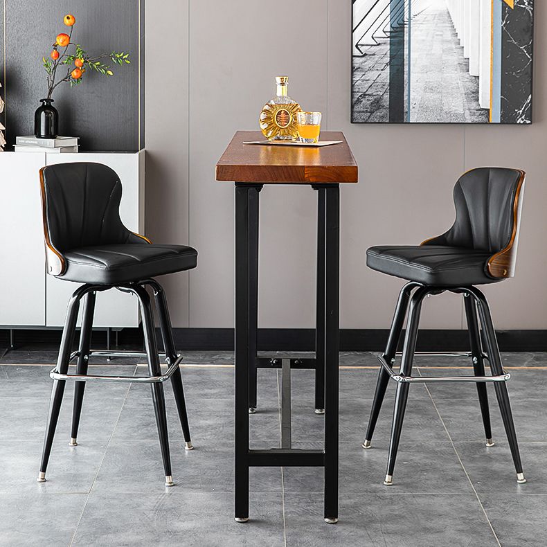 Arm Less Modern Bar Stool Footrest Leather Coffee Shop Bucket Counter Stool Clearhalo 'Bar Furniture' 'Bar Stools' 'bar_stools' 'furniture_bar_stools' 'Kitchen & Dining Furniture' 'kitchen&dining_furn' 'kitchen' 'kitchen_furn' Furniture' 1200x1200_0228c7a6-6835-4d14-bf30-963616381fd9