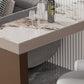 Double Pedestal Pub Height Dining Table Glam Counter Wine Table