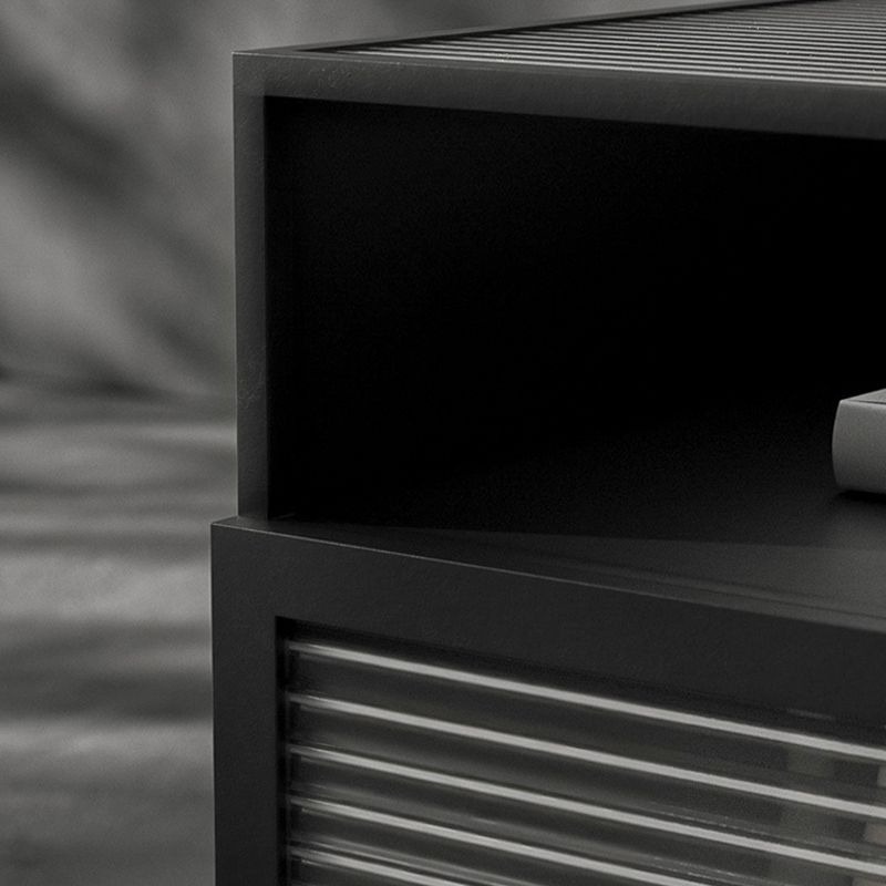 Modern Lower Shelf Night Stand Glass Bedside Cabinet for Bedroom Clearhalo 'Bedroom Furniture' 'furn' 'furn_night_stand' 'Furniture' 'night_stand' 'Nightstands' 1200x1200_02293045-fd38-45cc-ab6b-42bf04c21871