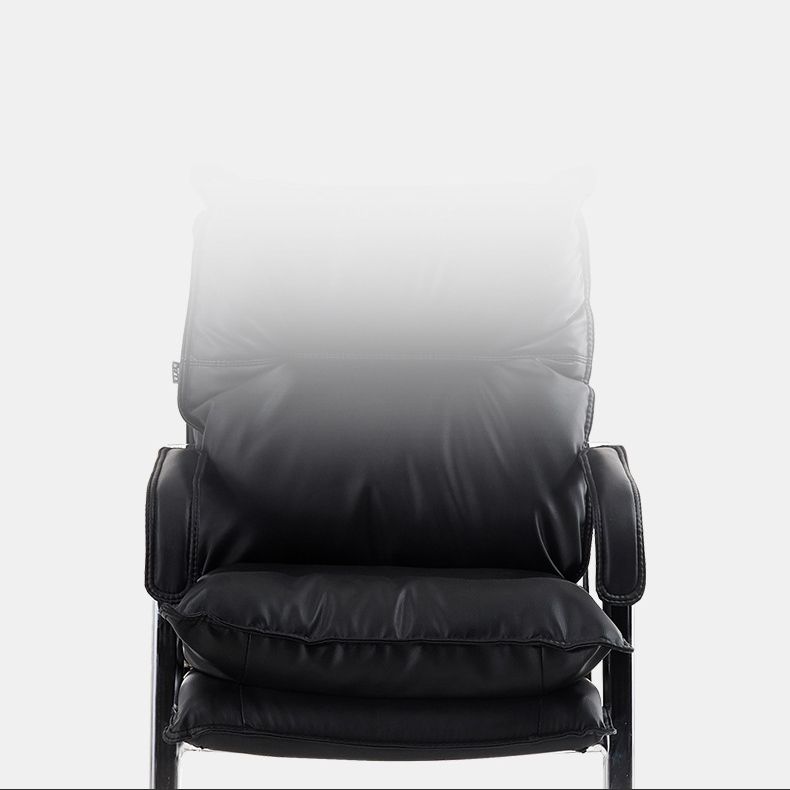Contemporary Arm Chair Black Leather Fixed Arms Office Chair Clearhalo 'furn' 'furn_office_chair' 'Furniture' 'Office Chairs' 'Office Furniture' 'office_chair' 1200x1200_0229aeb9-d4ae-4700-964d-3d5fe390c0fa