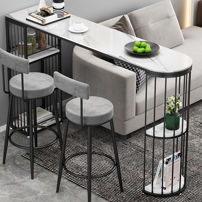 White and Black Glam StyleTable in Faux Marble and Iron Milk Tea Shop Bar Table Clearhalo 'Bar Furniture' 'Bar Tables' 'bar_tables' 'furn' 'furn_bar_tables' 'Furniture' 'furniture_bar_tables' 'Kitchen & Dining Furniture' 1200x1200_022b27e8-6849-46fa-be40-decffe14feae