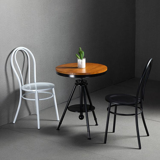 Metal Dining Chairs Industrial Windsor Back Armless Chairs for Bar