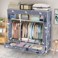 Modern Style Wardrobe Armoire Steel Frame Home Wardrobe with Drawers