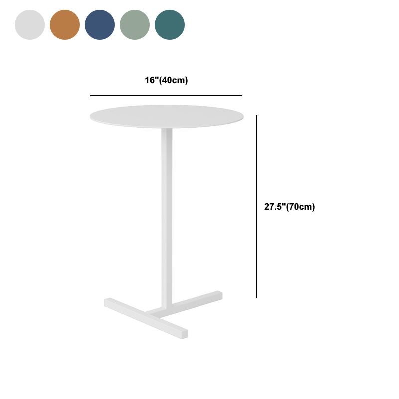 Mid-Century Round Metal End Table Dia 15.75" Pedestal Side Table