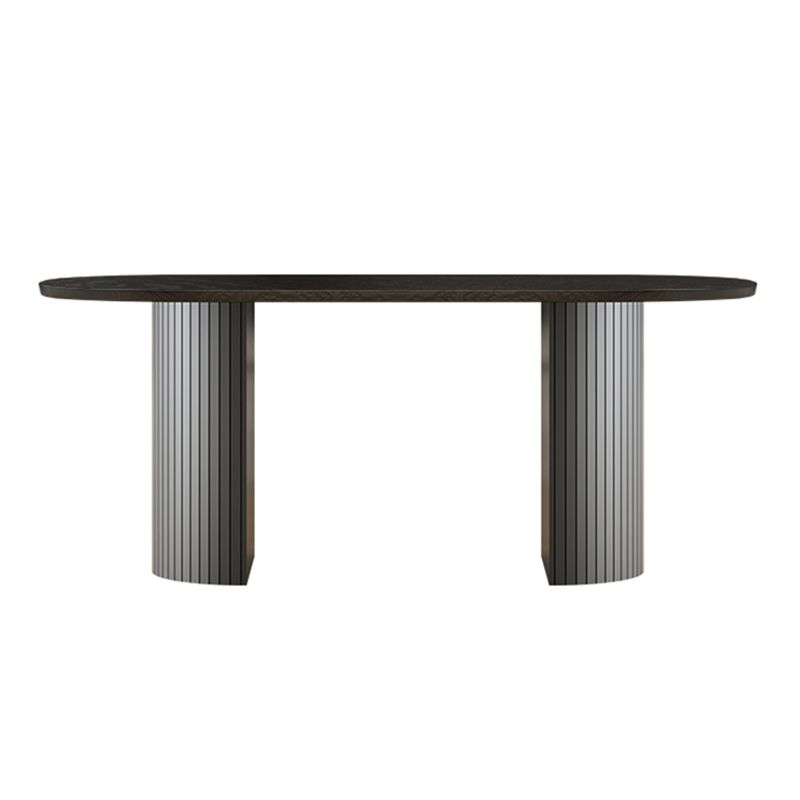 Double Pedestal Dining Table Contemporary Style Dining Room Table for Home Clearhalo ' dining_table' 'Dining Tables & Seating' 'Dining Tables' 'furn' 'furn_dining_table' 'Furniture' 'furniture_dining_table' 'Kitchen & Dining Furniture' 'kitchen&dining_furn' 'kitchen' 'kitchen_dining_table' 1200x1200_022d0a73-36a2-4127-8b9f-c267d9ddfb25