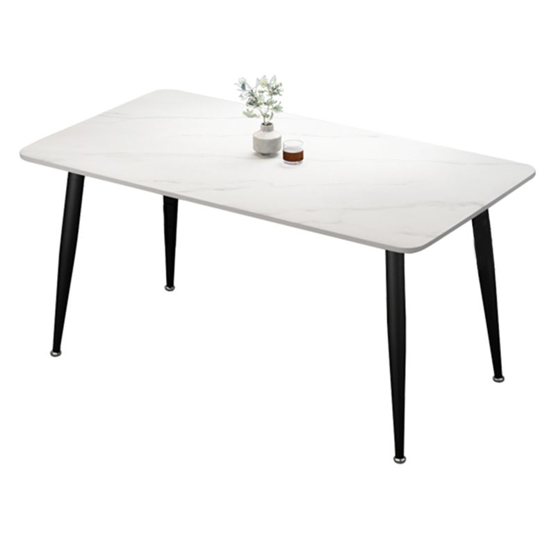 Rectangle Sintered Stone Two-Color Dining Table Simplicity 4 Legs Table for Dining Room Clearhalo ' dining_table' 'Dining Tables & Seating' 'Dining Tables' 'furn' 'furn_dining_table' 'Furniture' 'furniture_dining_table' 'Kitchen & Dining Furniture' 'kitchen&dining_furn' 'kitchen' 'kitchen_dining_table' 1200x1200_022d1284-b995-4e95-9973-ff1d147374b4
