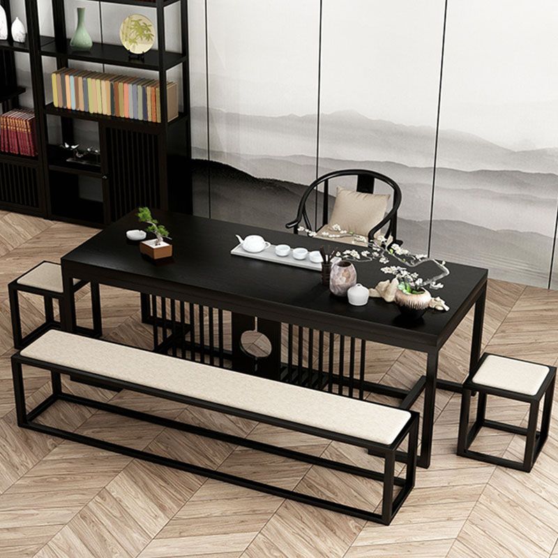 Contemporary Upholstered Bench Home Rectangle Seating Bench with Black Legs Clearhalo 'Benches' 'Chairs & Seating' 'furn' 'furn_benches' 'Furniture' 'Living Room Furniture' 1200x1200_022d1c07-94d3-4ca0-9e96-9eaaa0e517a1