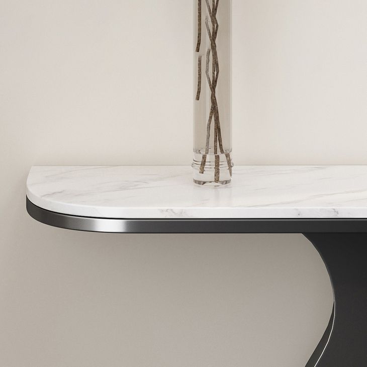 Modern de 31.5 "Table de acento de altura Stone Half Moon Console Table