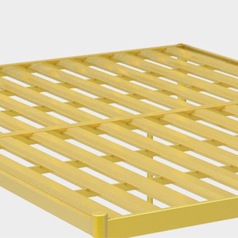 Glam Metallic Open-Frame Bed with with Rectangular Headboard and Footboard