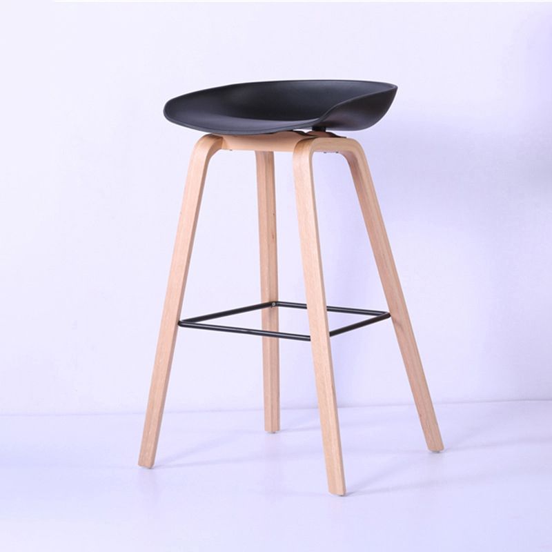 Modern Style Solid Wood Bar Stool with Footrest Low Back Back Home Bar Stool 30 Inches Clearhalo 'Bar Furniture' 'Bar Stools' 'bar_stools' 'furn' 'furn_bar_stools' 'furniture_bar_stools' 'Kitchen & Dining Furniture' 'kitchen&dining_furn' 'kitchen' 'kitchen_furn' Furniture' 1200x1200_022ef026-dd0a-44ea-a4ab-aa22d12d8973
