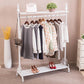 Industrial Metallic Coat Hanger Free Standing Double Shelves Coat Rack for Living Room