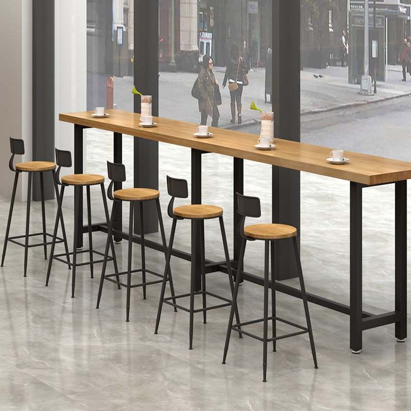 Contemporary Bar Stool Backrest Barstool with Black Metal Legs Clearhalo 'Bar Furniture' 'Bar Stools' 'bar_stools' 'furn' 'furn_bar_stools' 'Furniture' 'Kitchen & Dining Furniture' 1200x1200_022f99a0-880d-4379-aa69-fc859eafe7be