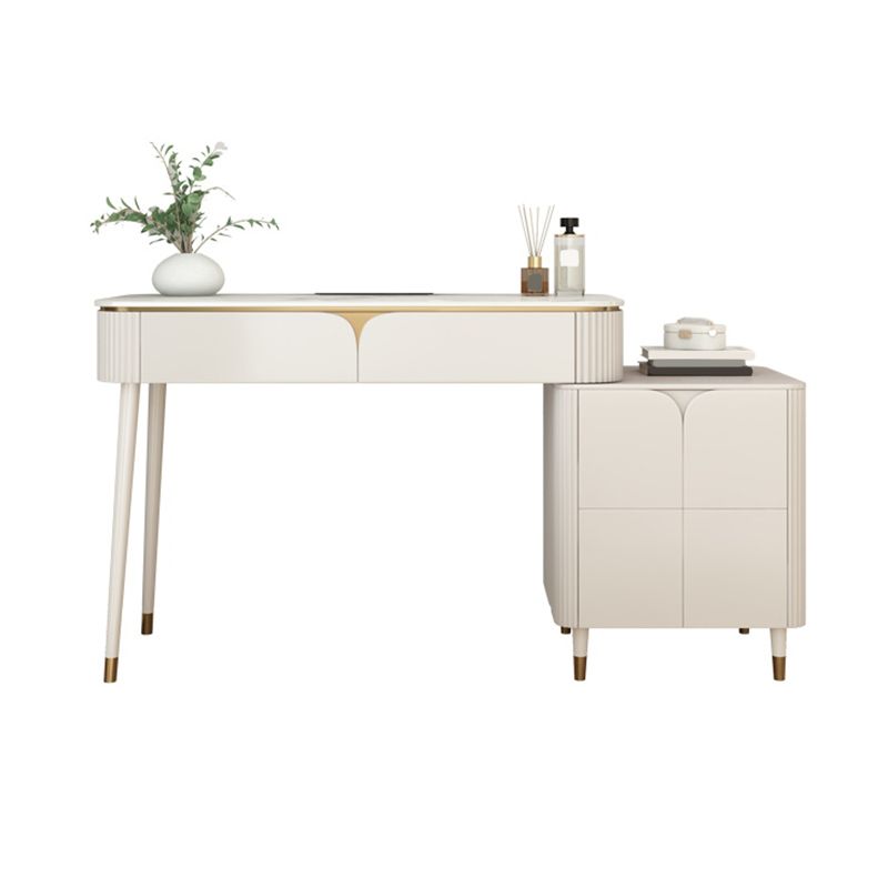 Witte stenen top ijdelheid met laden 29.52 "H ijdelheid set met ontlasting