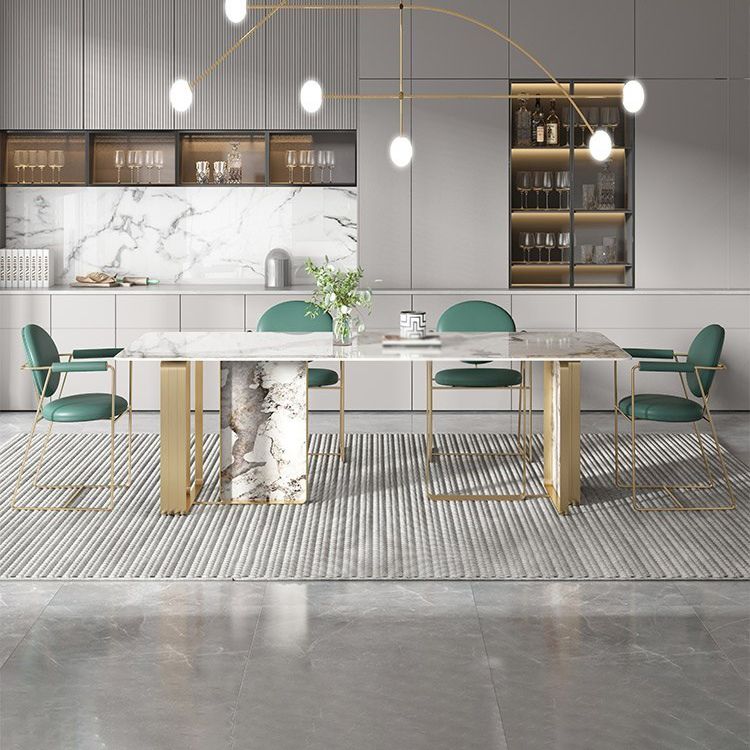 Luxury 1/4/5/7 Pieces Rectangle Dining Set Sintered Stone Dining Table with Chairs Clearhalo 'Dining Room Sets' 'Dining Tables & Seating' 'dining_room_set' 'furn' 'furn_dining_room_set' 'Furniture' 'furniture_dining_room_set' 'Kitchen & Dining Furniture' 1200x1200_023609be-b346-4204-ae02-edc29eef20cf