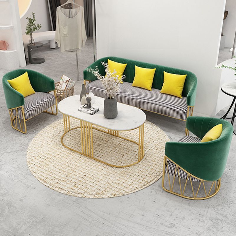 23.62 "W x 29.52" H Velvet Tuxedo Arm Sofa Contemporáneo Standard Sewn Pillow Back Sofa