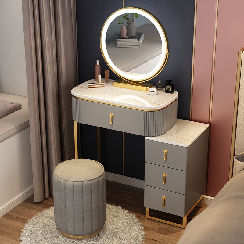 Contemporary Makeup Vanity Desk with 4 Wooden Drawers for Bedroom