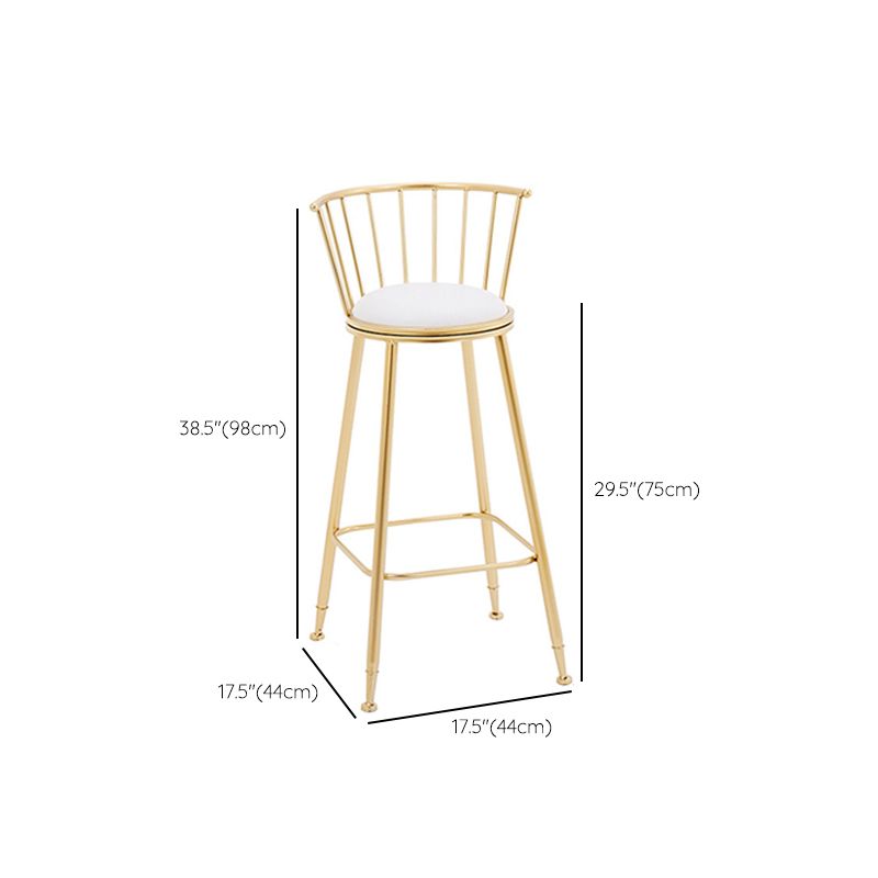 Taburete de bar sin brazos de metal de estilo contemporáneo, taburete de bar de cuero PU para cocina