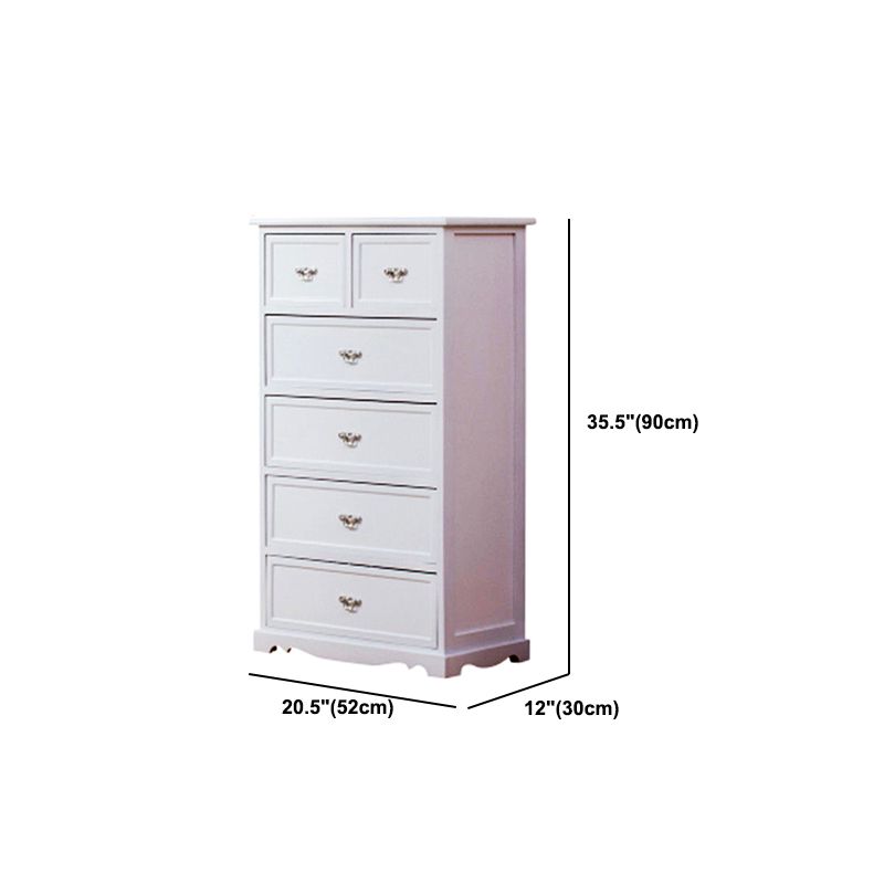 Modern Style White Storage Chest Rustic Solid Wood Chest with Multi Drawers