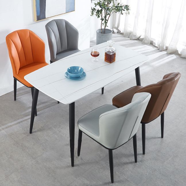 Minimalist Style Table Set with Sintered Stone Dining Table and Padded Chairs Clearhalo 'Dining Room Sets' 'Dining Tables & Seating' 'dining_room_set' 'furn' 'furn_dining_room_set' 'Furniture' 'furniture_dining_room_set' 'Kitchen & Dining Furniture' 'kitchen&dining_furn' 'kitchen' 1200x1200_023ac5ed-87cd-4dbb-9f51-7cdd7e373f84