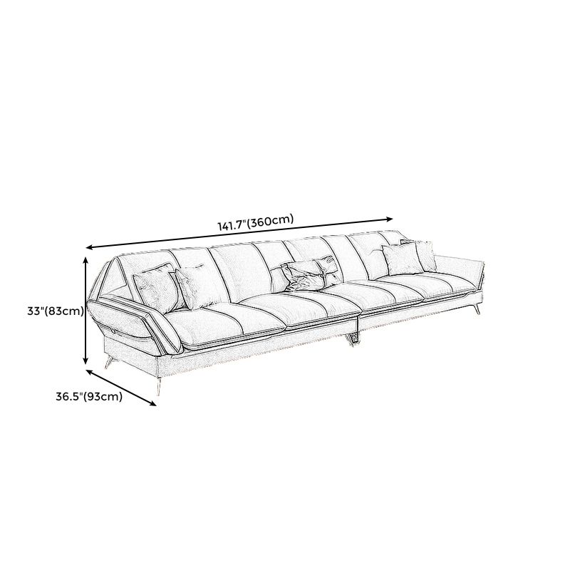 Faux Leather Cushion Back Sectional 32.68"High Pillow Top Arm Sofa with Storage Clearhalo 'furn' 'furn_sectionals' 'Furniture' 'furniture_sectionals' 'kitchen' 'kitchen_sectionals' 'Living Room Furniture' 'Sectionals' 1200x1200_023ac907-0325-4a44-91c0-d21ce513ed87
