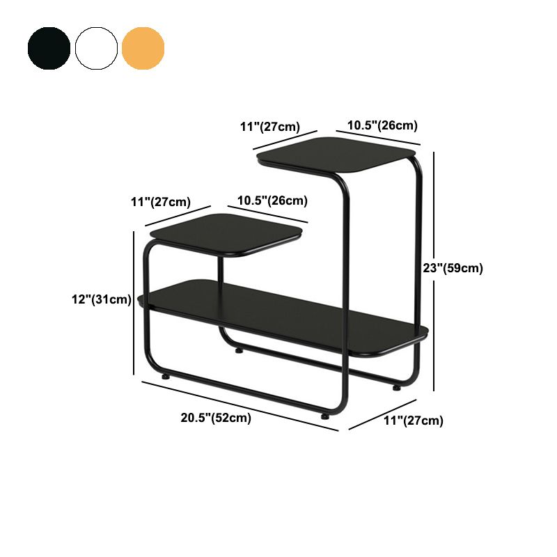 Square Sleigh Base Design Metal Table Medieval Modern Style with Storage Rack Side Table Clearhalo 'Coffee & Accent Tables' 'End & Side Tables' 'end_side_tables' 'furn' 'furn_end_side_tables' 'Furniture' 'Living Room Furniture' 1200x1200_023bfb38-89c8-4439-bc25-9fe3405afcc9