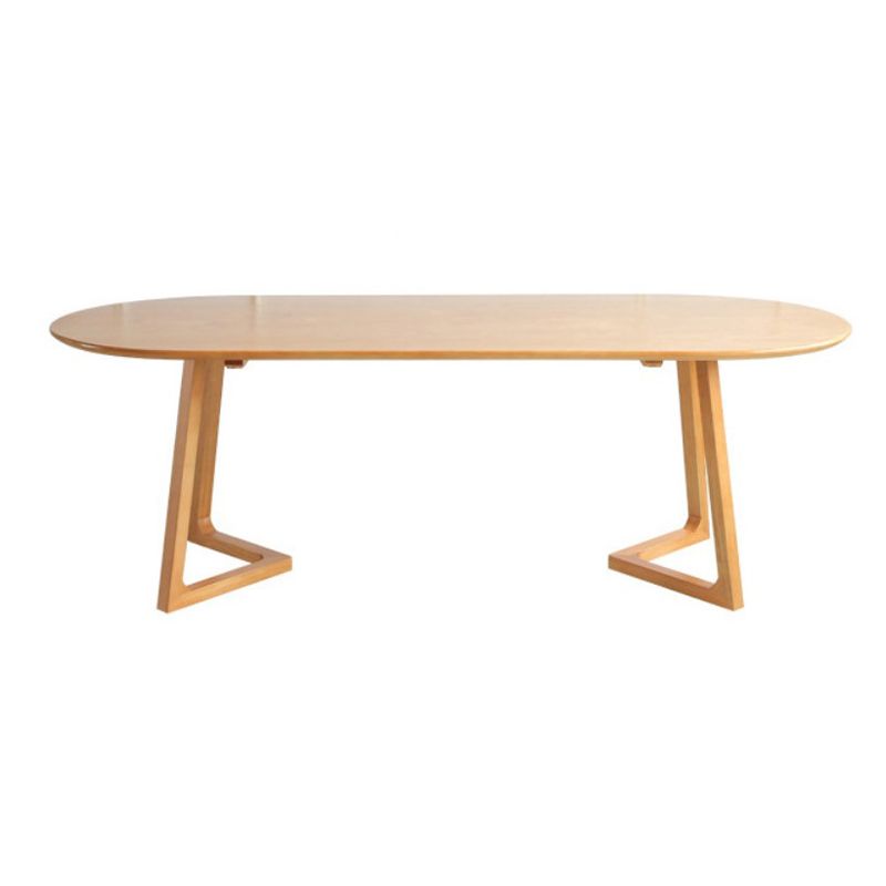 Simple Style Oval Wood Table Sled Solid Wood Base Home Table Clearhalo 'Dining Tables & Seating' 'Dining Tables' 'dining_table' 'furn' 'furn_dining_table' 'Furniture' 'Kitchen & Dining Furniture' 1200x1200_023cb0b7-238f-46b4-806e-10af7fc3388f