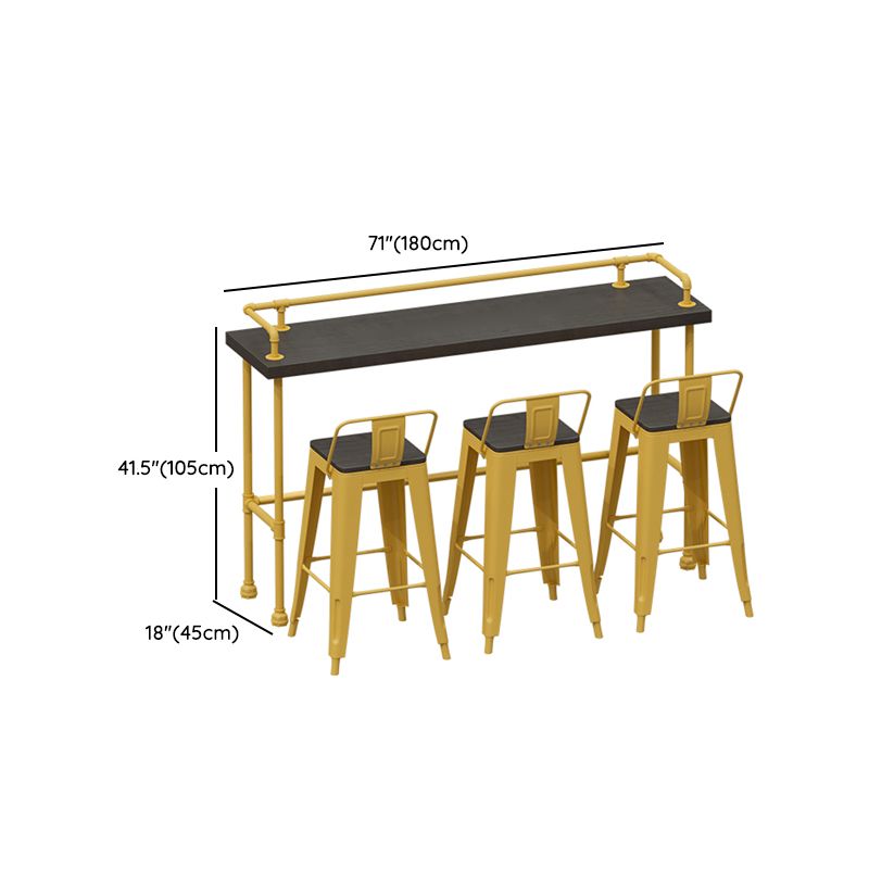 Wood and Metal Bar Stool and Table Set 1/3/4/5/6 Pieces Rectangular Clearhalo 'Bar Furniture' 'furn' 'furn_home_bar_bar_sets' 'Furniture' 'Home Bars & Bar Sets' 'home_bar_bar_sets' 'Kitchen & Dining Furniture' 1200x1200_023d10da-26f1-43e7-a32e-de2088f4dc91