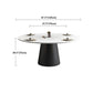 Modern Round Dining Table White and Black Metal Base Convertible Dining Table