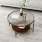 Modern Single Coffee Table Round Glass Coffee Table with 4 Legs