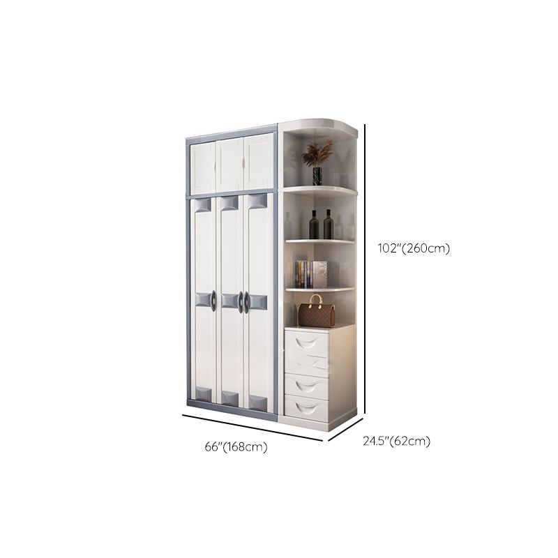 Rubberwood Wardrobe Closet Contemporary Hinged Wardrobe Cabinet