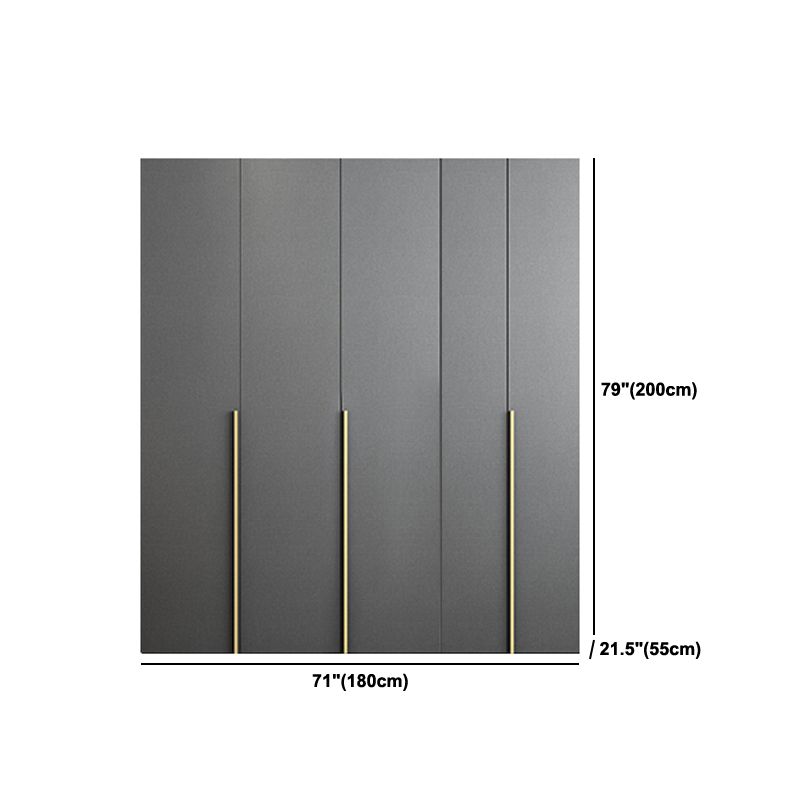 Black Storage Cabinet with Garment Rod Modern Manufactured Wood Cabinet for Bedroom